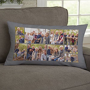 Photo Collage For Grandparents Personalized Lumbar Velvet Throw Pillow - 29713-LBV