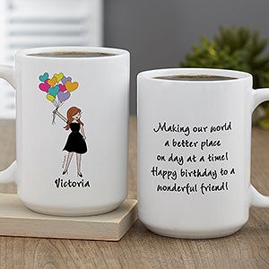 Birthday Balloons philoSophies® Personalized Coffee Mug 15 oz.- White - 29742-L
