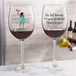 Birthday Balloons philoSophies Personalized Red Wine Glass - 29747-R