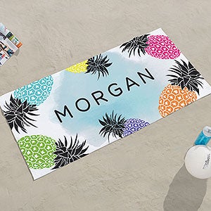 Pineapple Party Personalized 30x60 Beach Towel - 29850-S