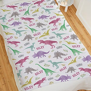 Dinosaur World Personalized 50x60 Plush Fleece Blanket - 29868-F