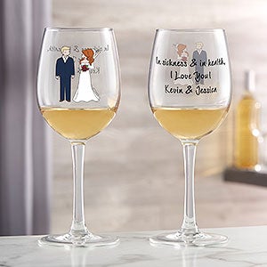 Wedding Couple philoSophies Personalized White Wine Glass - 29872-W