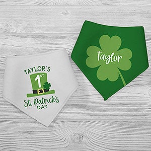 First St. Patricks Day Personalized Bandana Bibs- Set of 2 - 29878-BB