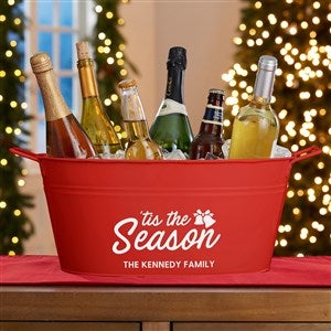 Tis The Season Personalized Beverage Tub-Red - 29908-TSR