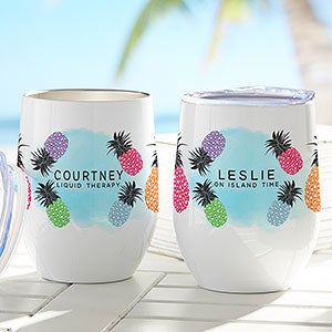 Pineapple Party Personalized Stainless Insulated Wine Cup - 29909
