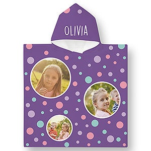 Photo Bubbles Personalized Kids Poncho Bath Towel