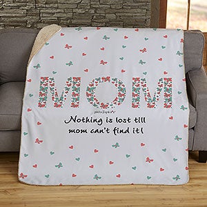 Floral Mom philoSophies Personalized 60x80 Sherpa Blanket - 29935-SL