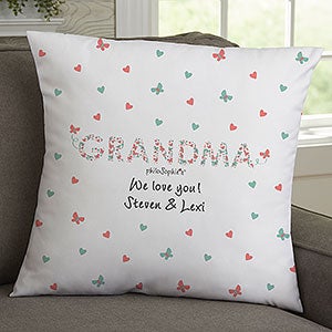 Floral Mom philoSophies Personalized 18-inch Throw Pillow - 29936-L