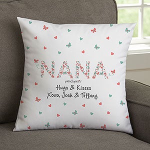 Floral Mom philoSophies Personalized 14-inch Velvet Throw Pillow - 29936-SV