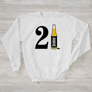21st Birthday Personalized Hanes® Adult Crewneck Sweatshirt - 29940-WS