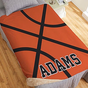 Basketball Personalized 50x60 Sherpa Blanket - 29965-S