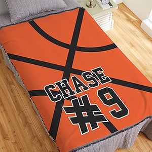 Basketball Personalized 56x60 Woven Throw - 29965-A