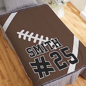 Football Personalized 56x60 Woven Throw - 29966-A
