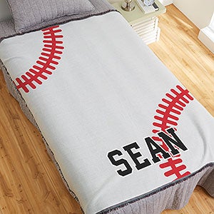 Baseball Personalized 56x60 Woven Throw - 29970-A