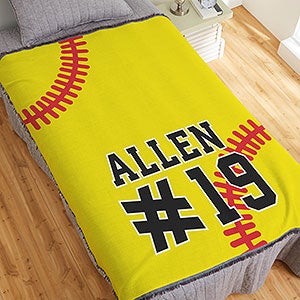 Softball Personalized 56x60 Woven Throw - 29971-A