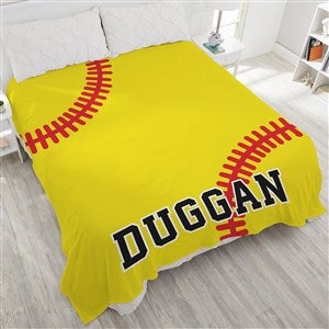 Softball Personalized 90x108 Plush King Fleece Blanket - 29971-K