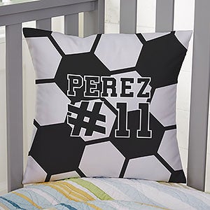 Soccer Personalized 14-inch Velvet Throw Pillow - 29976-SV