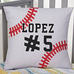 Baseball Personalized 18-inch Velvet Throw Pillow - 29979-LV