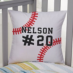 Baseball Personalized 14-inch Velvet Throw Pillow - 29979-SV