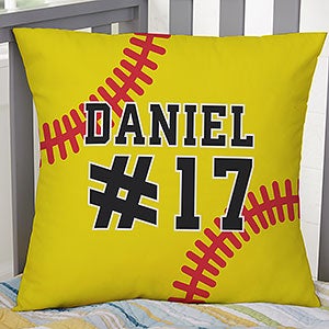 Softball Personalized 18-inch Throw Pillow - 29980-L