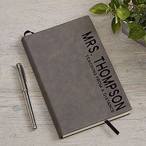 Teacher Remote Learning Personalized Charcoal Writing Journal - 30011-C