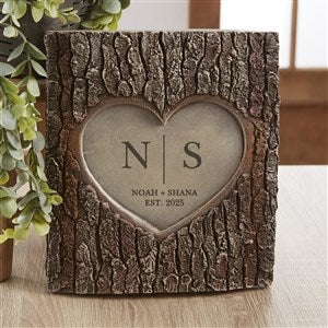 Romantic Initials Personalized Resin Tree Trunk Sculpture - 30026