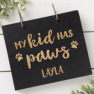 My Kids Have Paws Personalized Black Poplar Wood Photo Album - 30053-B