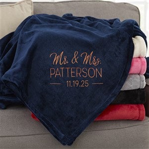 Stamped Elegance Personalized 50x60 Navy Fleece Blanket - 30079-SN