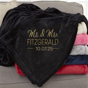 Stamped Elegance Personalized 50x60 Black Fleece Blanket - 30079-SB