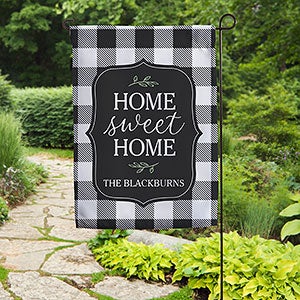 Black  White Buffalo Check Personalized Garden Flag - 30099