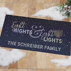 Eight Nights  Eight Lights Personalized Oversized Doormat- 24x48 - 30123-O