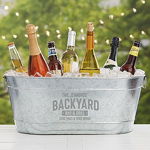 Backyard Bar  Grill Personalized Galvanized Beverage Tub - 30137