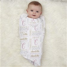 Modern All About Baby Girl Personalized Baby Receiving Blanket - 30202