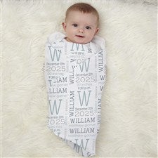 Modern All About Baby Boy Personalized Baby Receiving Blanket - 30203