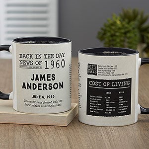 Back in the Day Personalized Coffee Mug 11 oz Black - 30226-B