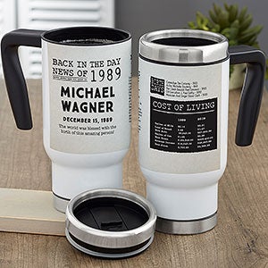 Back in the Day Personalized 14 oz. Commuter Travel Mug - 30227