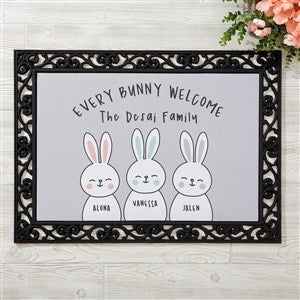 Bunny Family Character Personalized Easter Doormat- 18x27 - 30241-S