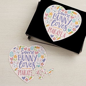 Somebunny Loves You Personalized Mini Heart Puzzle - 30257