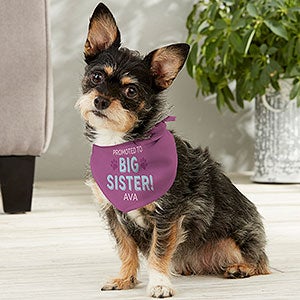 Promoted to Big Sister Personalized Dog Bandana - Small - 30263