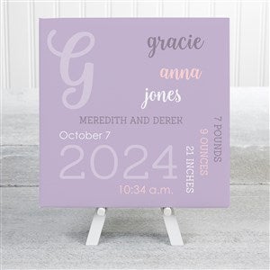 Modern All About Baby Girl Personalized Baby Canvas Prints - 8x8 - 30264-8x8