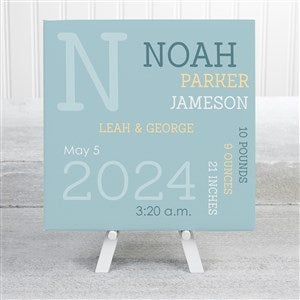 Modern All About Baby Boy Personalized Baby Canvas Prints - 5.5x 5.5 - 30265-5x5