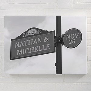 Established Street Sign Wedding Canvas Print - 16x24 - 30305-M