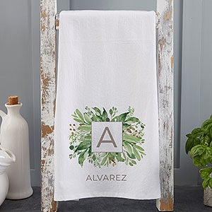 Greenery Monogram Personalized Flour Sack Towel - 30307