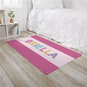 Girls Colorful Name Personalized 2.5’ x 4’ Kids Room Area Rug - 30378-S