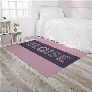 Girls Colorful Name Personalized 4’ x 5’ Kids Room Area Rug - 30378-M