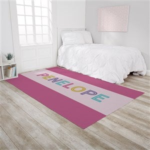 Girls Colorful Name Personalized 5’ x 8’ Kids Room Area Rug - 30378-O