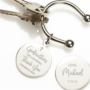 Godparent Silver-Plated Personalized Keyring - 30415