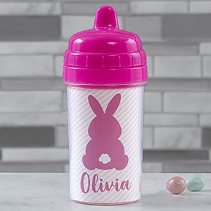 Pastel Bunny Personalized Toddler 10 oz. Sippy Cup- Pink - 30417-P