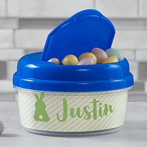 Pastel Bunny Personalized Toddler 12 oz. Snack Cup- Blue - 30418-SB