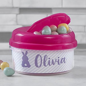 Pastel Bunny Personalized 12oz Toddler Snack Cup - Pink - 30418-SP